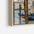 Obraz w ramie 120x80 - Urok Wenecji - fotografia, przystań w Wenecji - rama drewno