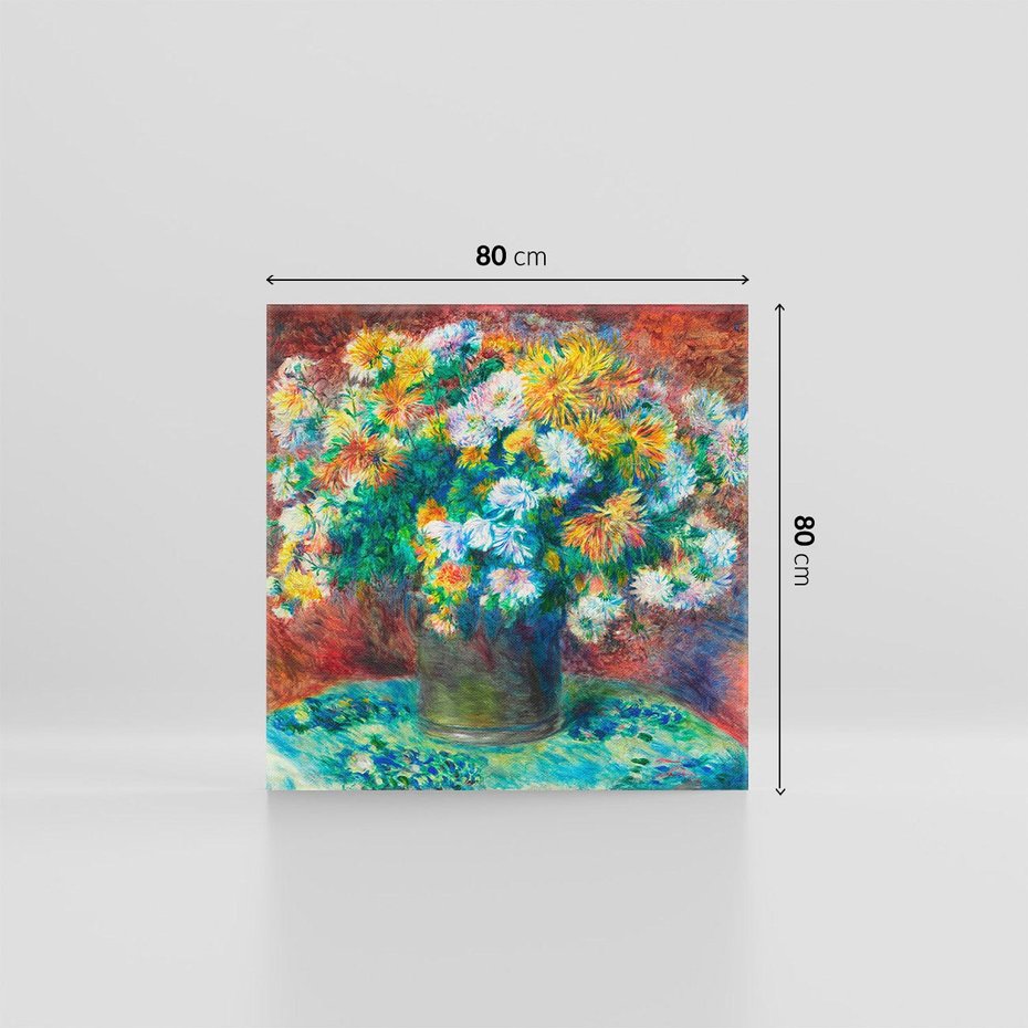 Obraz na płótnie 80x80 - Chryzantemy (1881–1882), Pierre-Auguste Renoir - Reprodukcja - reprodukcja, obraz na płótnie