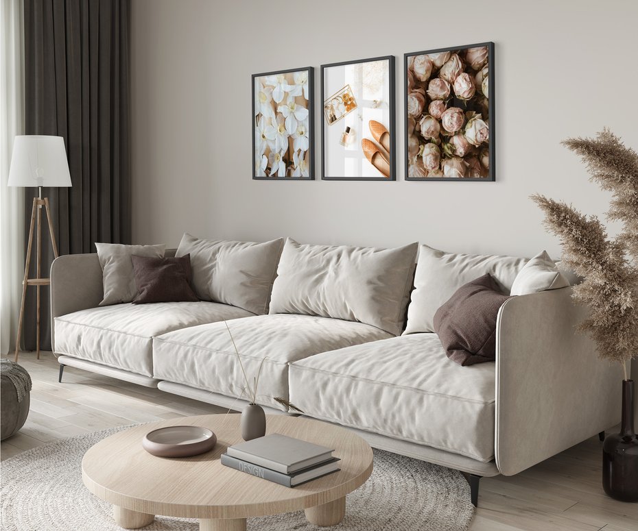 Zestaw obrazy w ramie 40x50 galeria - Kwiaty, moda, nowoczesny - rama czarna