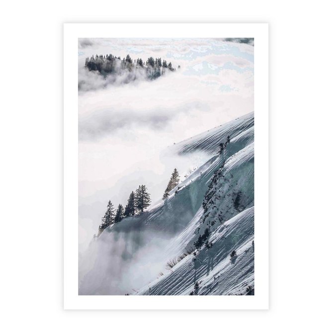 Plakat bez ramy 30x40 - Czystość Natury - ośnieżone szczyty górskie, pejzaż