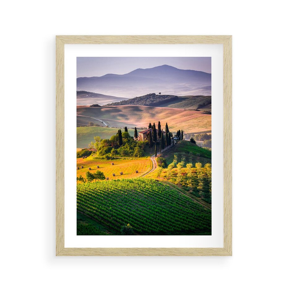 Plakat w ramie 40x50 - Pejzaż w perspektywie - pejzaż, perspektywa - rama drewno