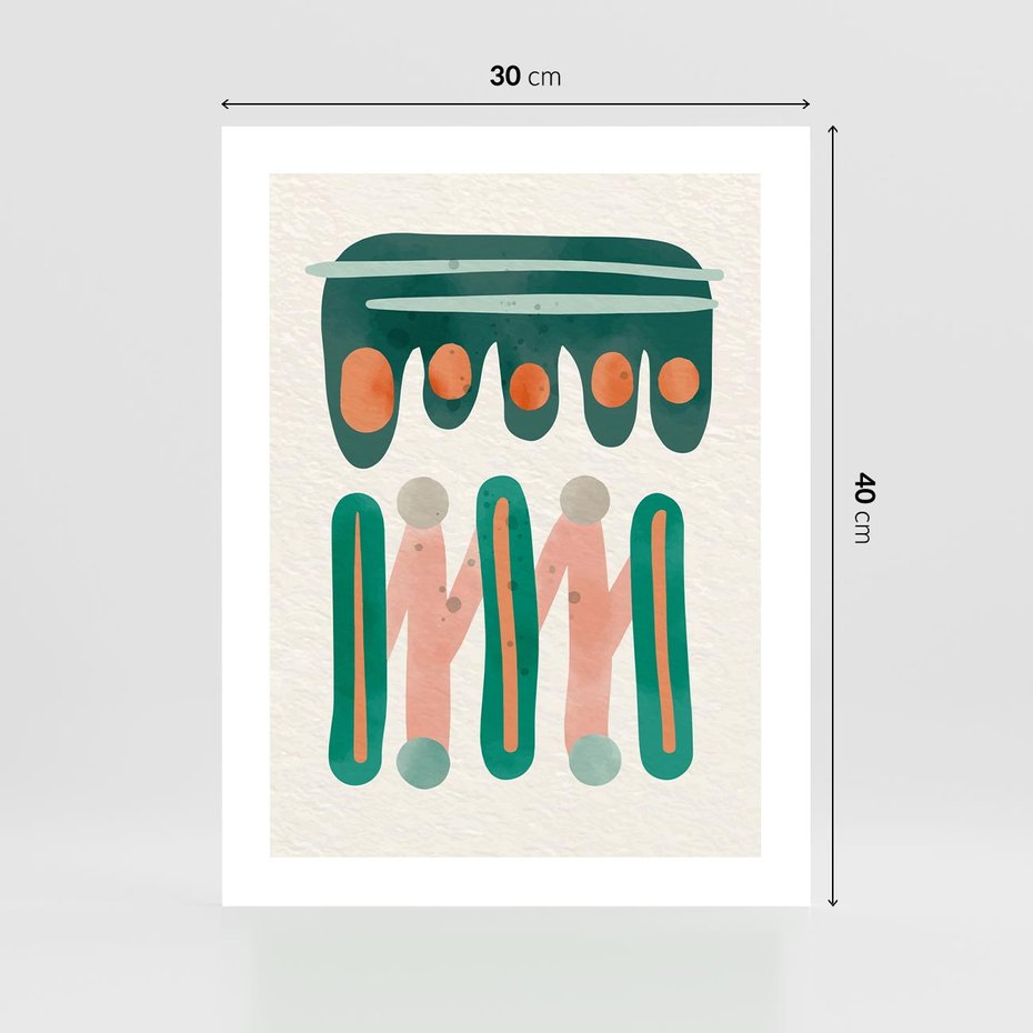 Plakat bez ramy 30x40 - Zaklęte Wzory Natury - przypadkowe abstrakcyjne wzory, pomarańczowy i zielony