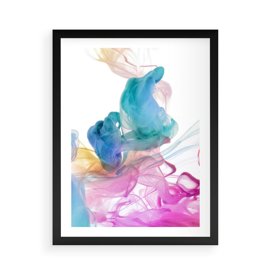Plakat w ramie 50x70 - Abstrakcyjne Pastelowe Piękno - abstrakcja, pastelowe - rama czarna