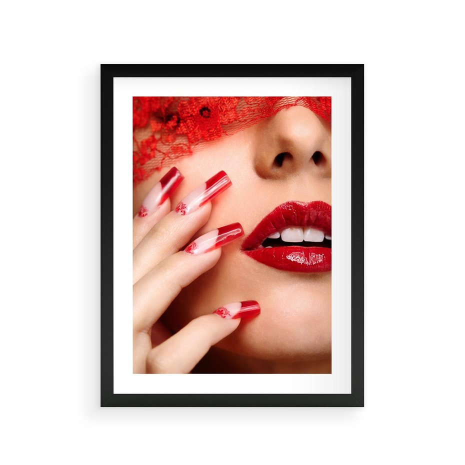 Plakat w ramie 30x40 - Piękno manicure: kolory i elegancja - paznokcie, manicure - rama czarna