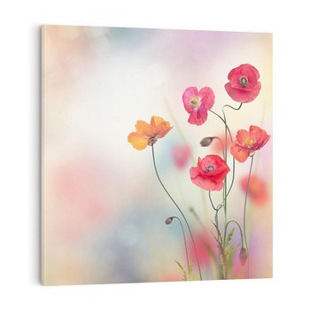 Obraz na płótnie 60x60 - Urok natury - kwiaty, akwarela