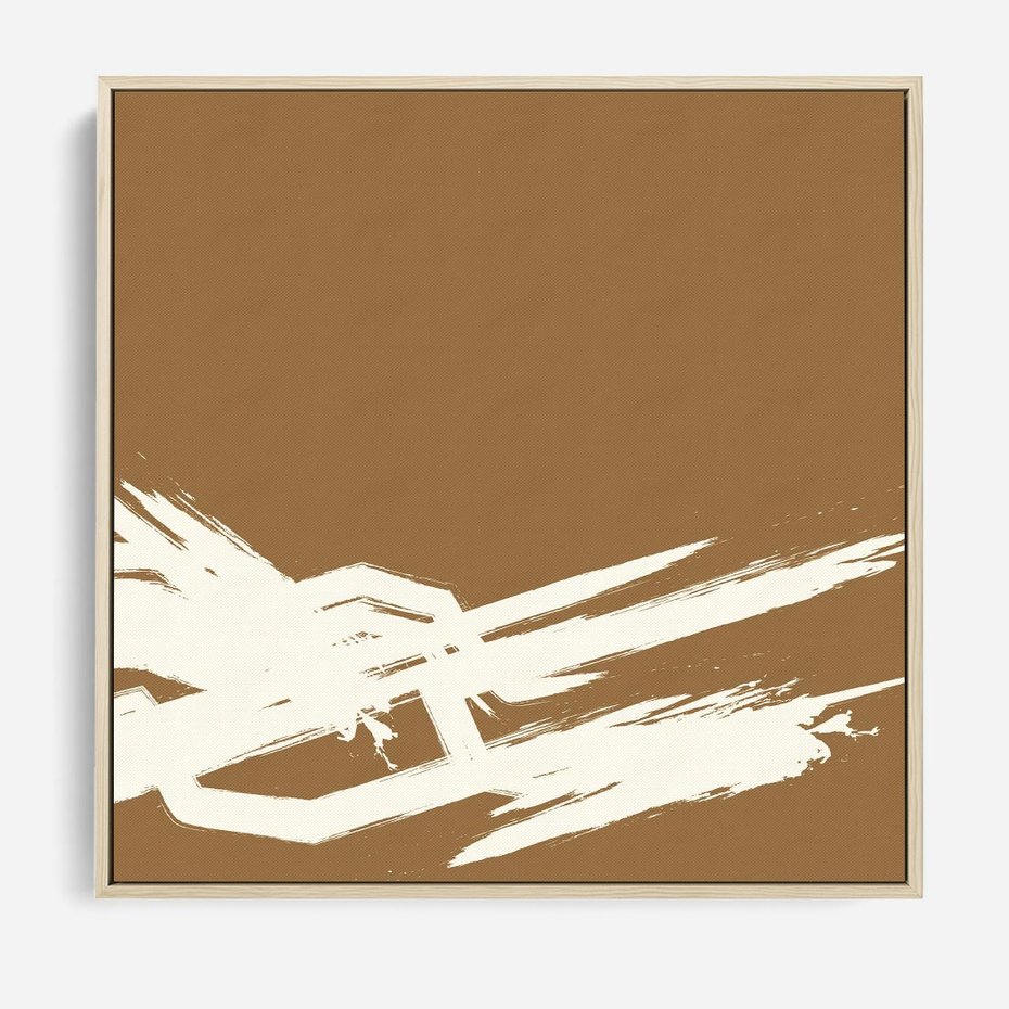 Obraz w ramie 80x80 - Taniec Energii - abstrakcyjne kreski, maźnięcia - rama drewno