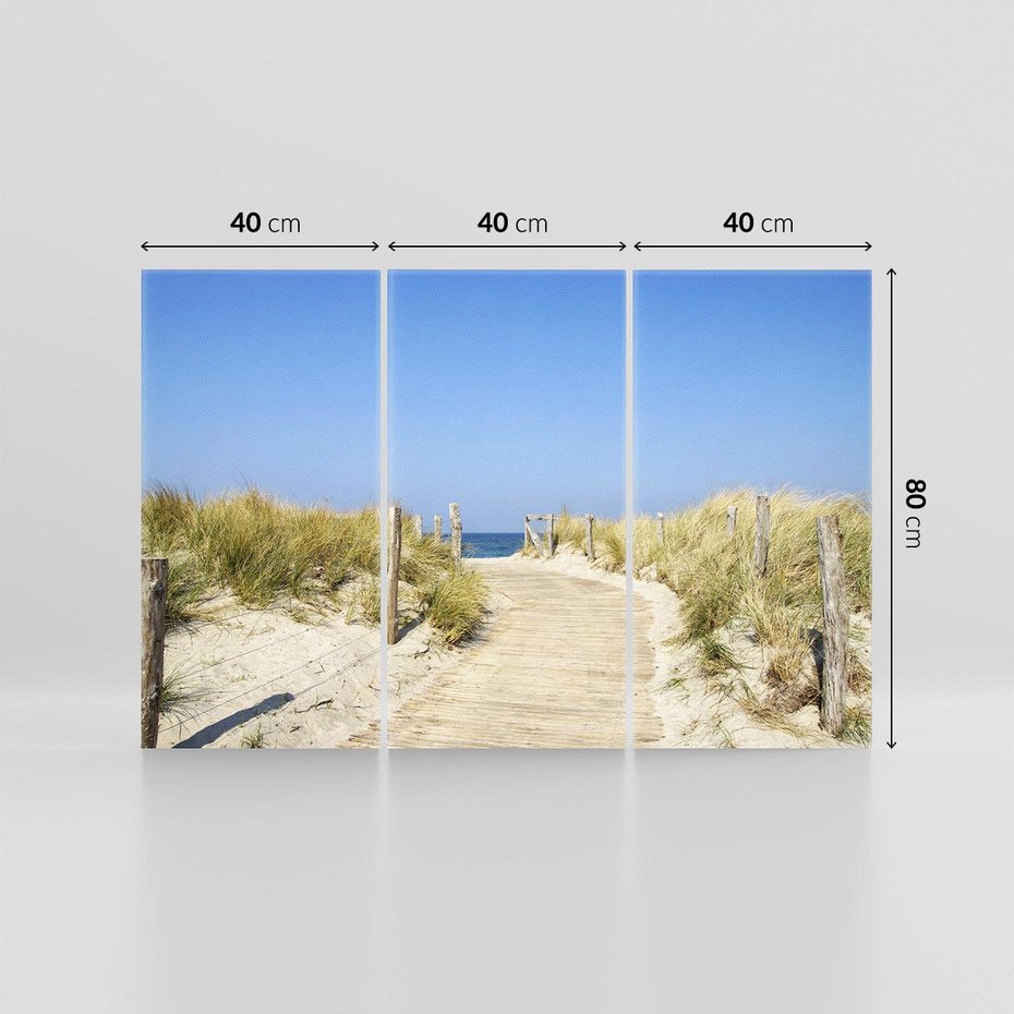 Obraz na płótnie 120x80 - Plaża: magia morza i wydm - plaża, morze