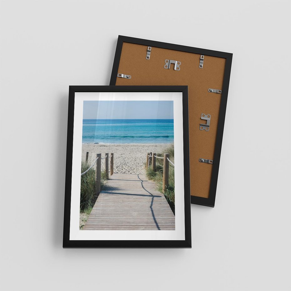 Plakat w ramie 30x40 - Żywa Natura - plaża, morze - rama czarna