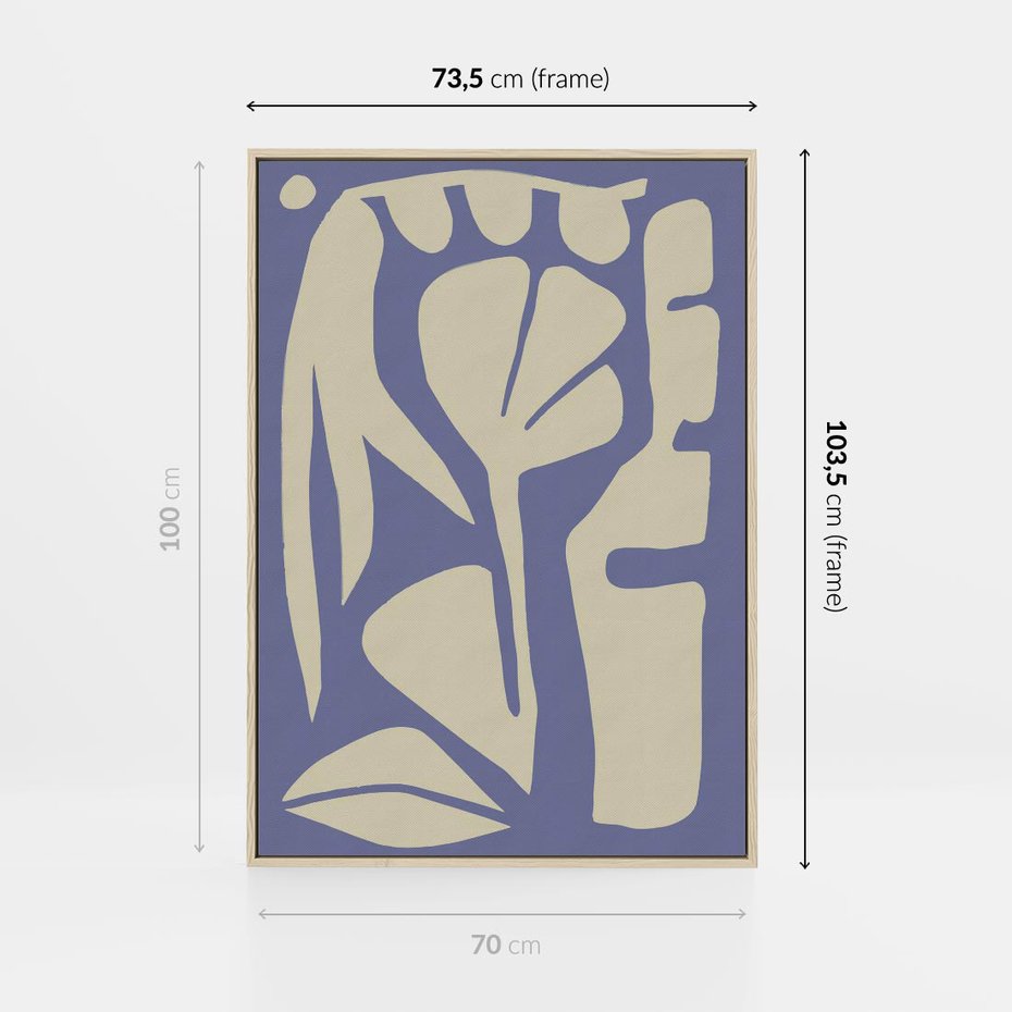 Obraz w ramie 70x100 - Echa Wizualnej Transcendencji - skandynawski styl, plakat - rama drewno