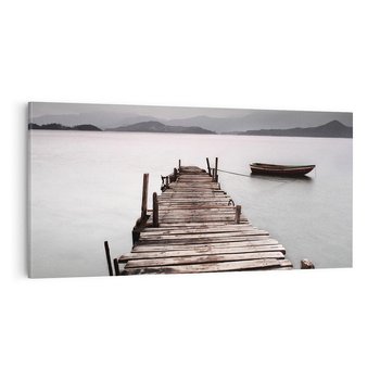 Obraz na płótnie 120x60 - Spokój nad Jeziorem - pomost, jezioro