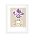 Plakat w ramie 50x70 - Migocące Anomalie - abstrakcyjne liście, kwiaty tropikalne w wazonie - rama biała