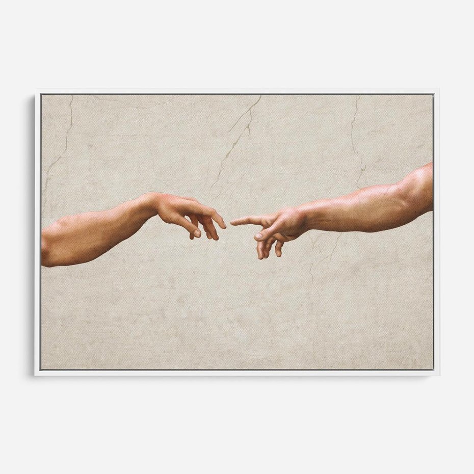 Obraz w ramie 100x70 - Antyczna Twórczość - inspiracja, Michał Anioł - rama biała