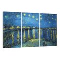 Obraz na płótnie 120x80 - "Starry Night Over the Rhone" (1888) Vincent van Gogh - Reprodukcja - reprodukcja, obraz na płótnie