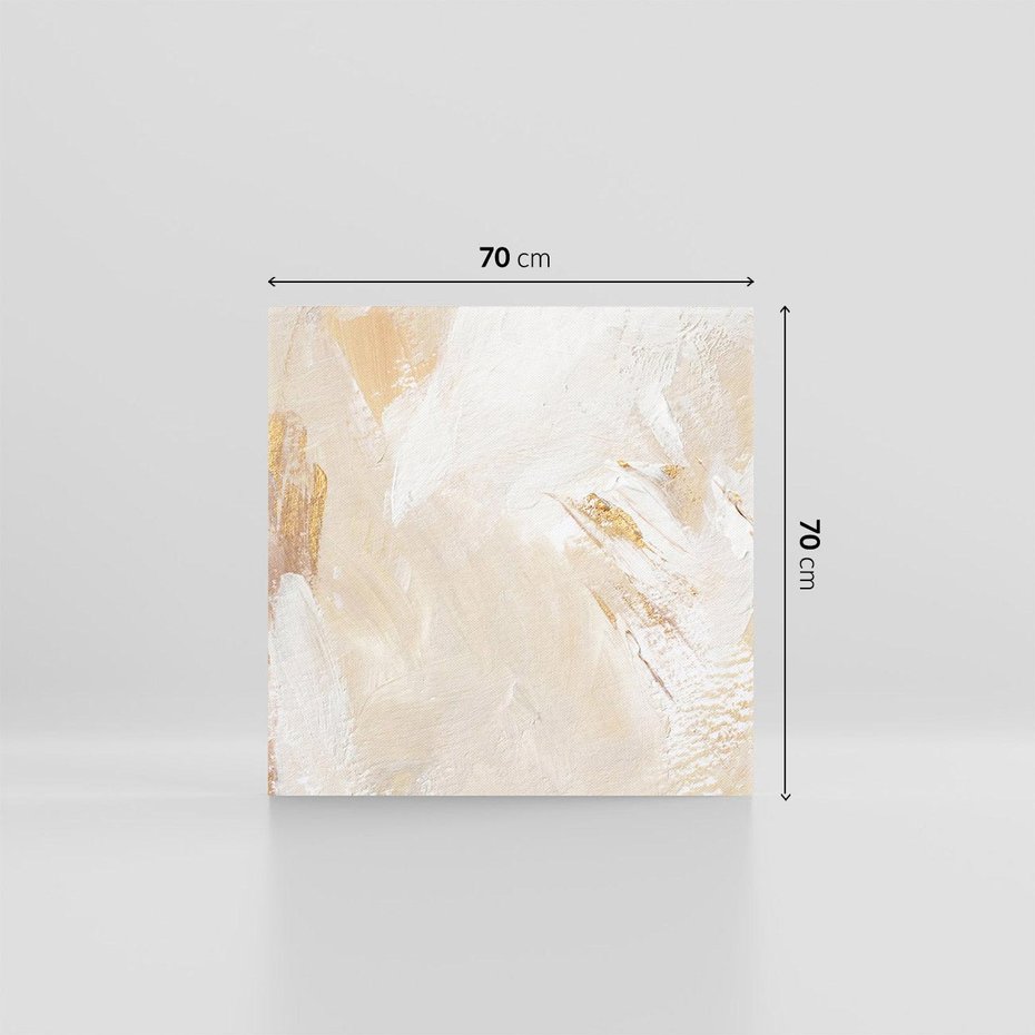 Obraz na płótnie 70x70 - Elegancja w Złocistym Chaosie - złoto beż, abstrakcja