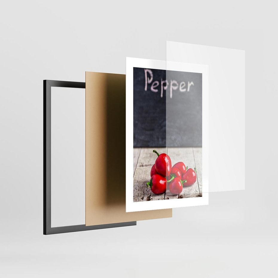 Plakat w ramie 30x40 - Eksploracja smaków - papryka, kuchnia - rama czarna