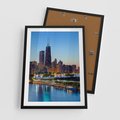 Plakat w ramie 50x70 - Miasto nad Rzeką - miasto, rzeka - rama czarna