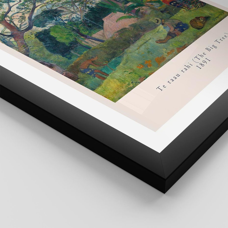 Plakat w ramie 30x40 - Gauguin: Reprodukcja i Typografia - Gauguin, reprodukcja - rama czarna