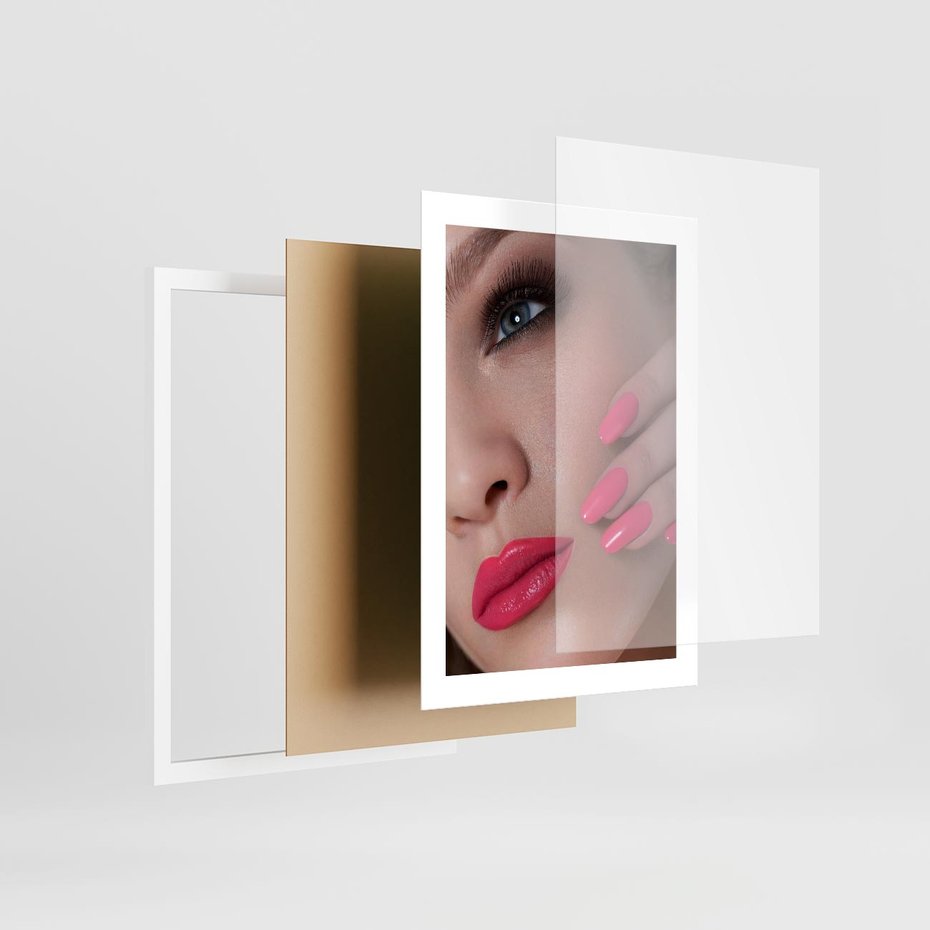Plakat w ramie 30x40 - Usta, manicure, spa: kobieca harmonia - usta, manicure - rama biała