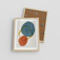 Plakat w ramie 30x40 - Modernistyczna Abstrakcja: Kolorowe Plamy - abstrakcja, modern - rama drewno