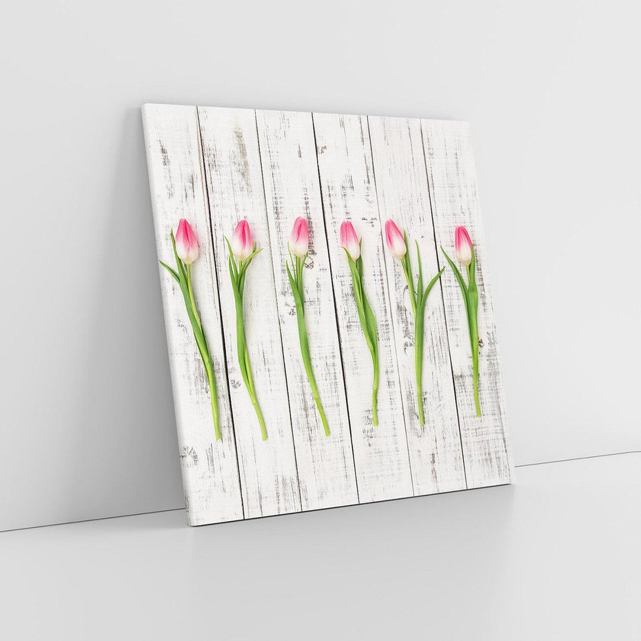 Obraz na płótnie 80x80 - Kwintesencja Piękna - kwiaty, tulipany