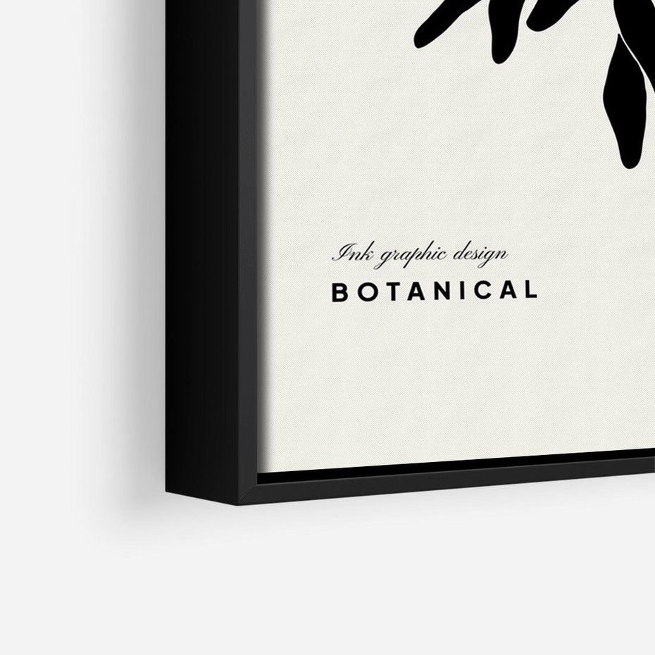 Obraz w ramie 70x100 - Szept kwiatowej wyobraźni - czarno biała grafika, roślinność - rama czarna