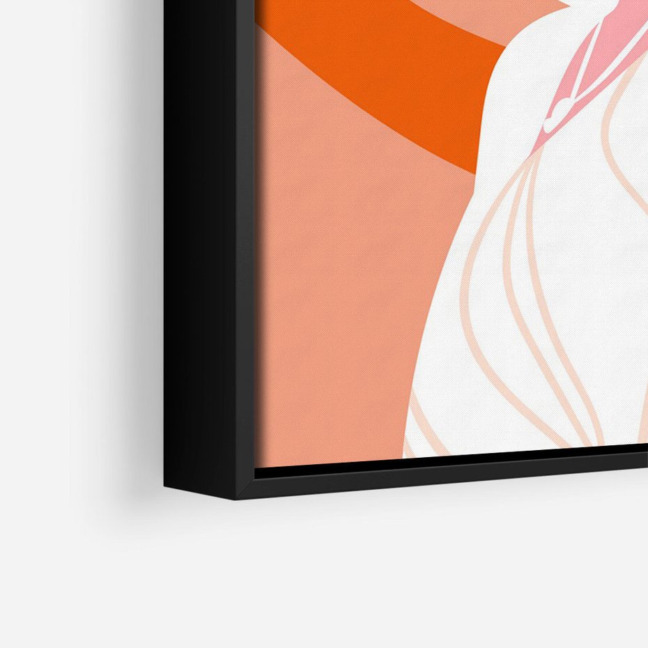 Obraz w ramie 50x70 - Kobieca Harmonia - nowoczesny plakat, styl retro - rama czarna