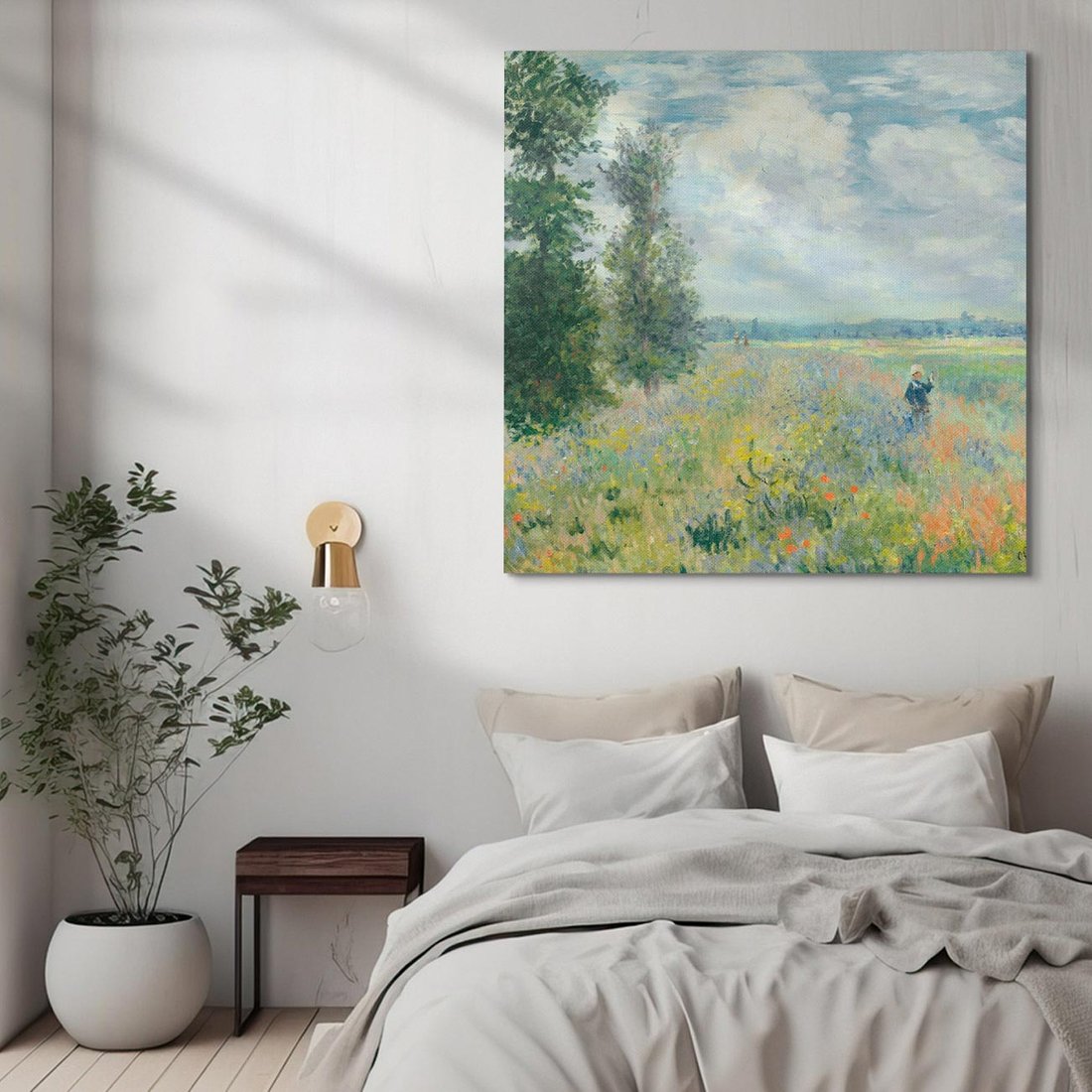 Obraz na płótnie 50x50 - Pola makowe w okolicach Argenteuil (1875), Claude Monet - Reprodukcja - reprodukcja, obraz na płótnie
