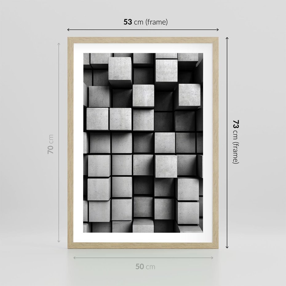 Plakat w ramie 50x70 - Geometryczne Elegancje - nowoczesny, geometryczny - rama drewno