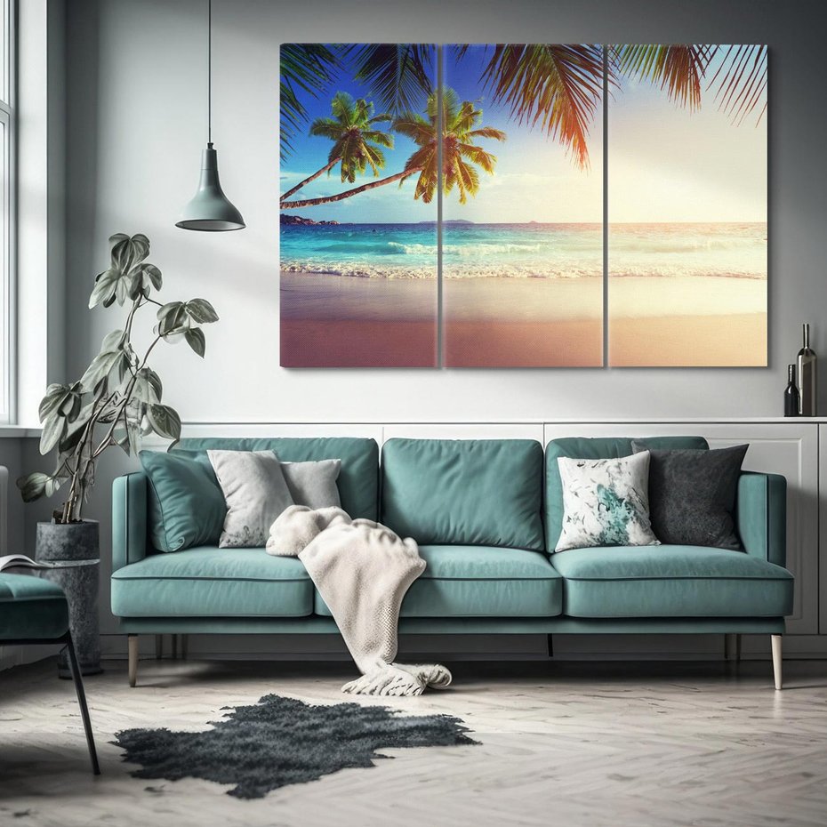 Obraz na płótnie 120x80 - Rajska plaża na Seszelach - Seszele, plaża