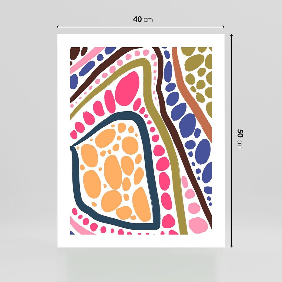 Plakat bez ramy 40x50 - Migocące Tęczowe Widzenia - kolorowe wzory, tęczowe żywe kolory