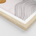 Plakat w ramie 40x50 - Minimalistyczne Słońce: Blask i Złoto - grafika, minimalizm - rama drewno