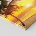 Obraz na płótnie 120x80 - Słońce, plaża i palmy: romantyczny zachód - plaża, zachód