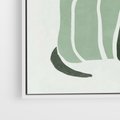 Obraz w ramie 80x120 - Zielona Równowaga - abstrakcyjny zielony ślimak, skandynawski design - rama biała
