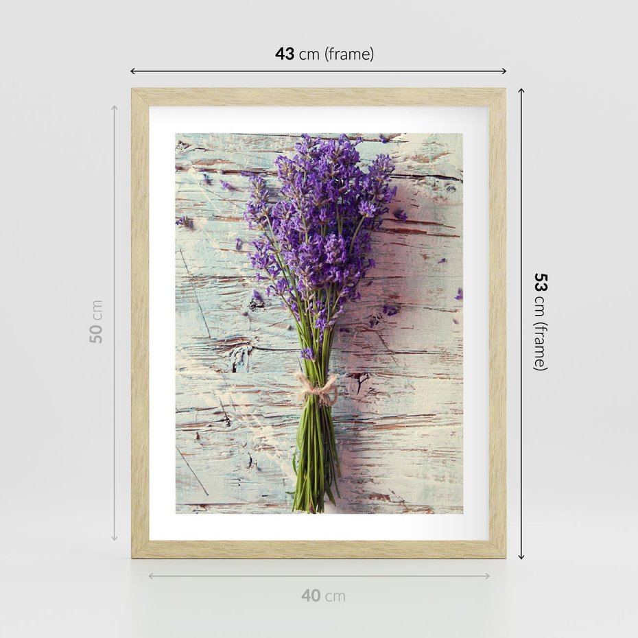 Plakat w ramie 40x50 - Kwiatowy bukiet pełen piękna - bukiet, kwiaty - rama drewno