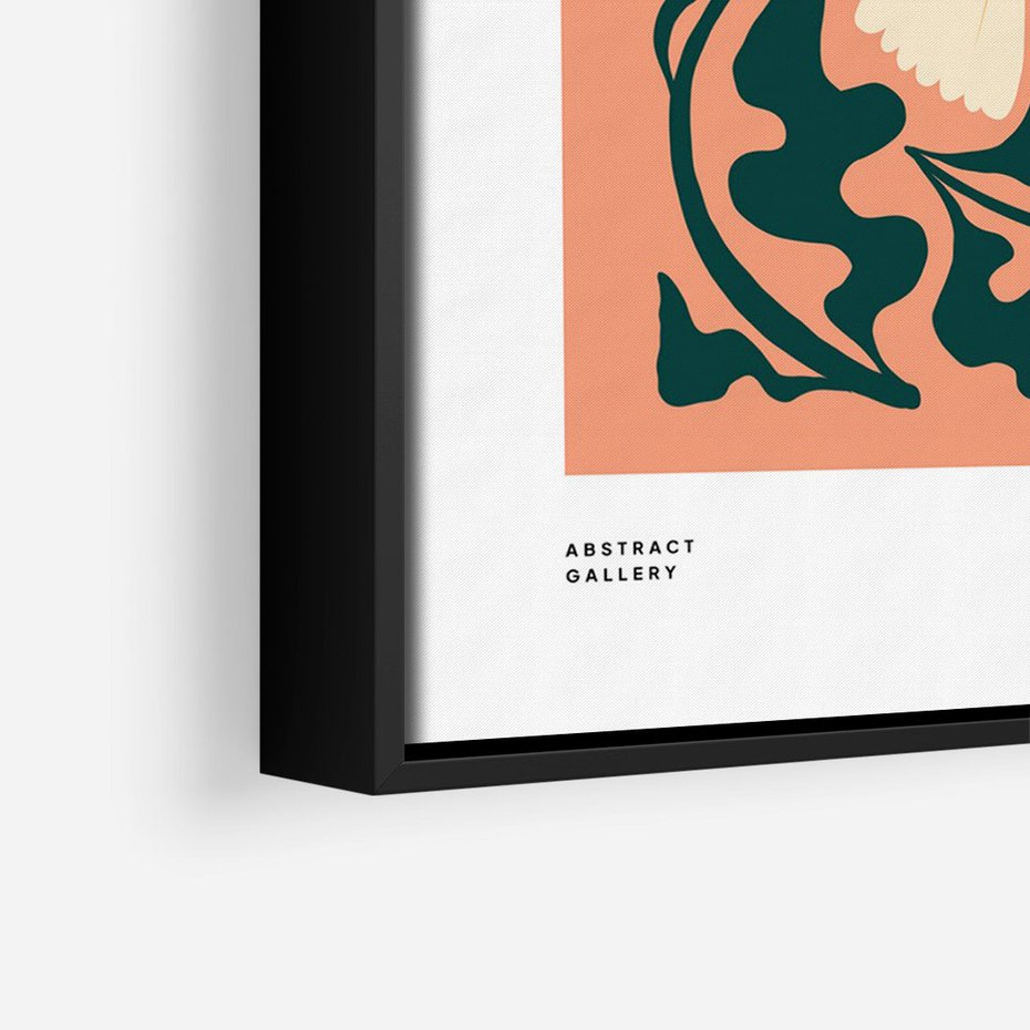 Obraz w ramie 70x100 - Refleksje w roślinnym odbiciu - kwiatowa kompozycja, minimalizm - rama czarna