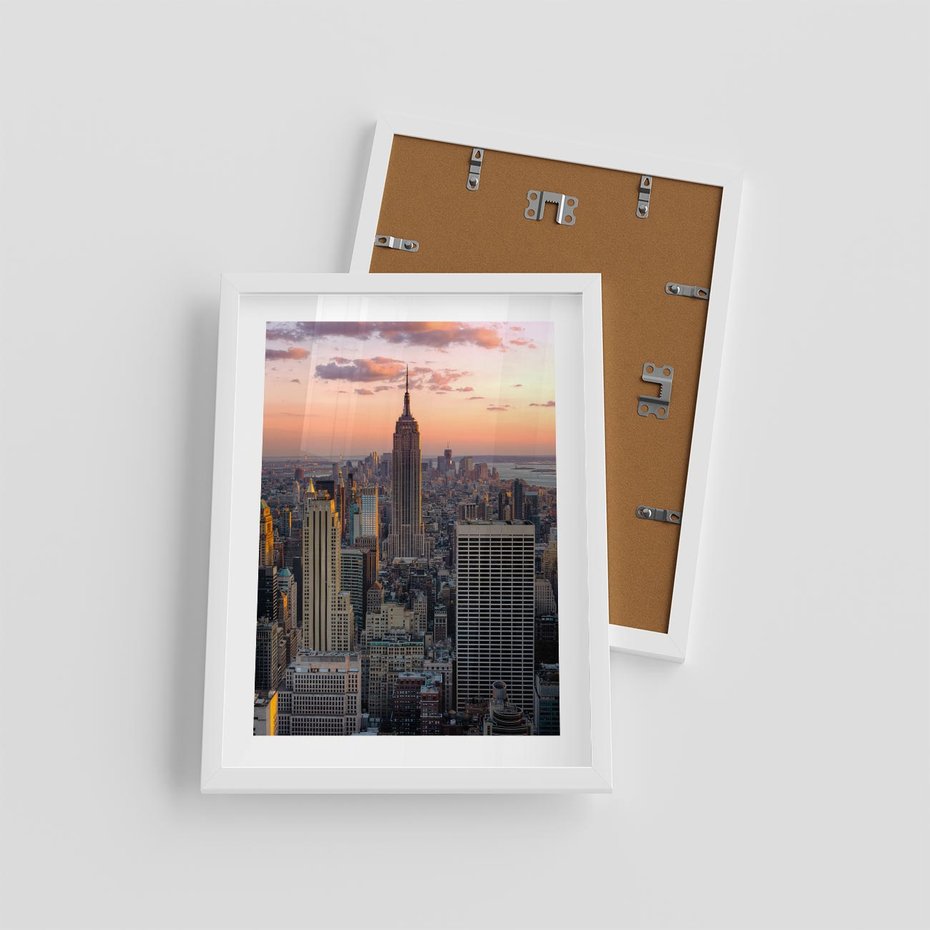 Plakat w ramie 30x40 - Nowojorskie Wieżowce - Nowy York, wieżowce - rama biała