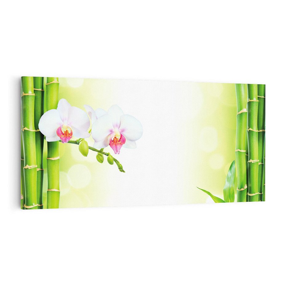 Obraz na płótnie 100x50 - Orchidea, Bambus i Relaks w SPA - orchidea, kwiat