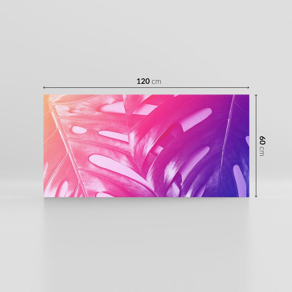 Obraz na płótnie 120x60 - Monstera Kwiaty Liście - monstera, kwiaty