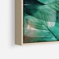 Obraz w ramie 70x100 - Zieleń Tropików - tropikalne zielone liście palmy, monstera - rama drewno