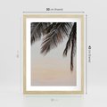 Plakat w ramie 30x40 - Tropikalna Harmonia - palmy na tle nieba - rama drewno