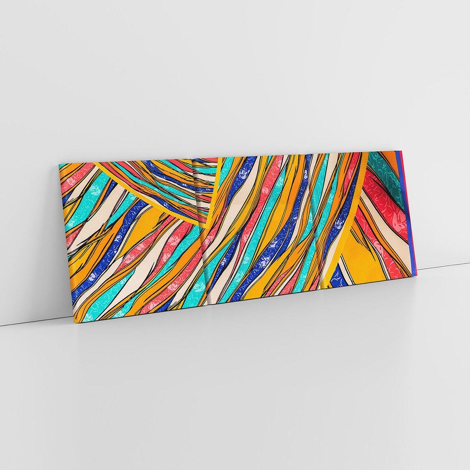 Obraz na płótnie 150x50 - Eksplozja Abstrakcyjnych Barw - abstrakcja