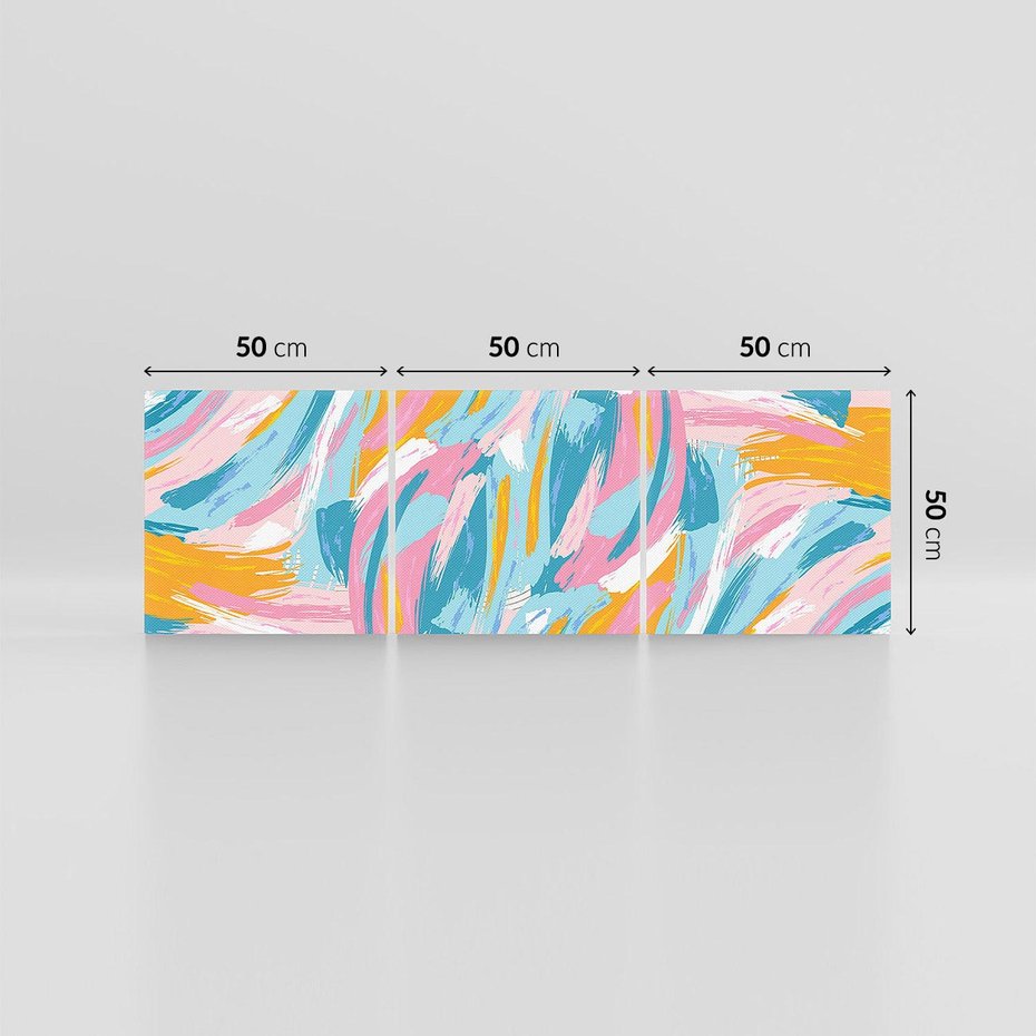 Obraz na płótnie 150x50 - Refleksje w krainie abstrakcji - abstrakcja, energiczne pociągnięcia pędzla