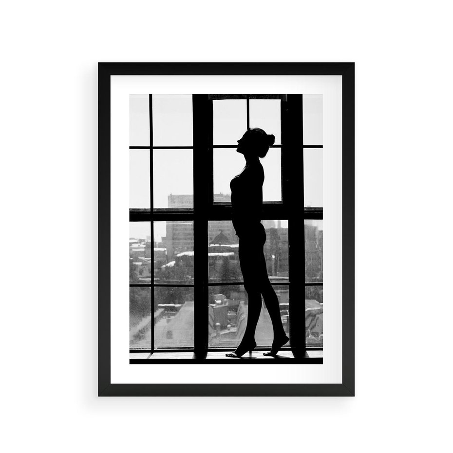 Plakat w ramie 30x40 - Piękno Kobiecej Formy - retro zdjęcie, czarno białe - rama czarna
