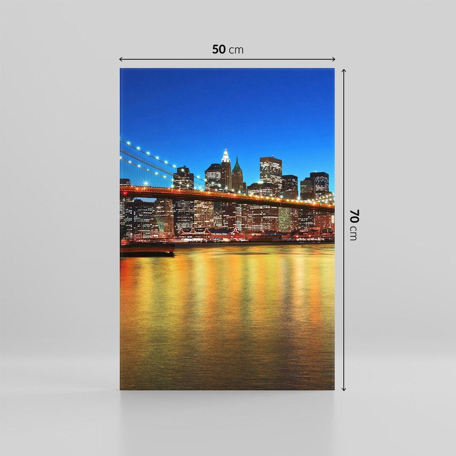 Obraz na płótnie 50x70 - Symbol nowojorskiego krajobrazu: most Brooklyn - most, NY