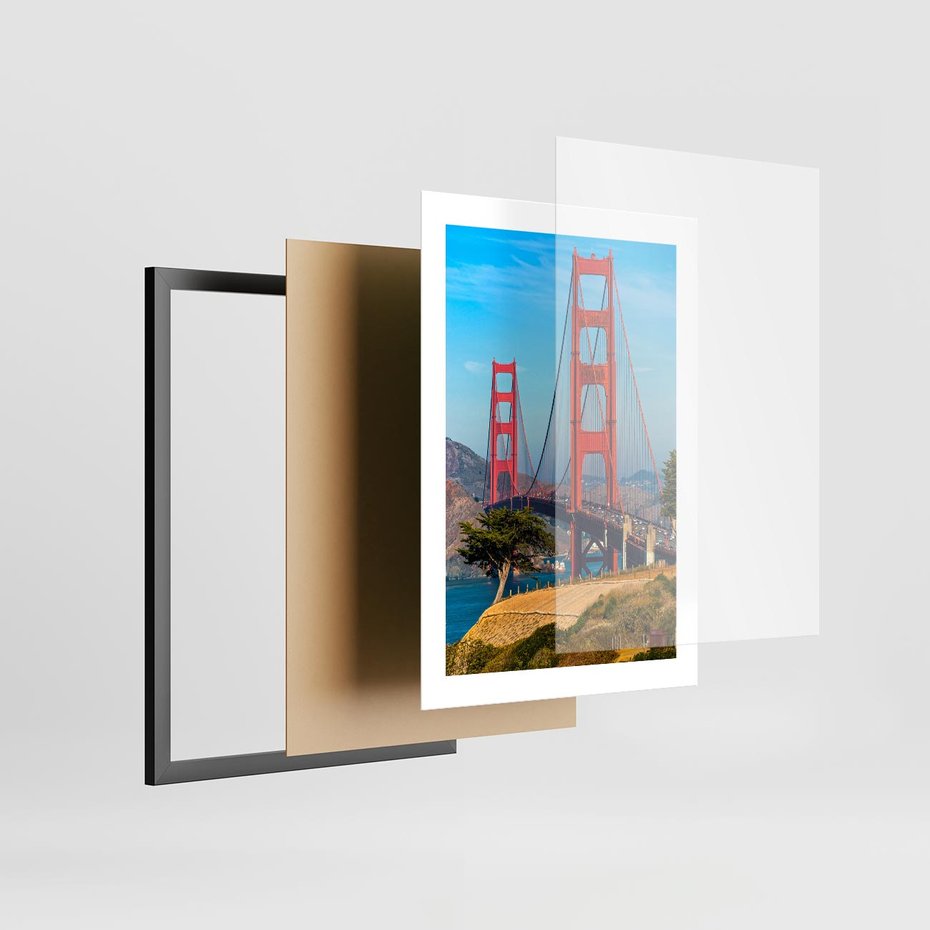 Plakat w ramie 30x40 - W krainie amerykańskich mostów - most, USA - rama czarna