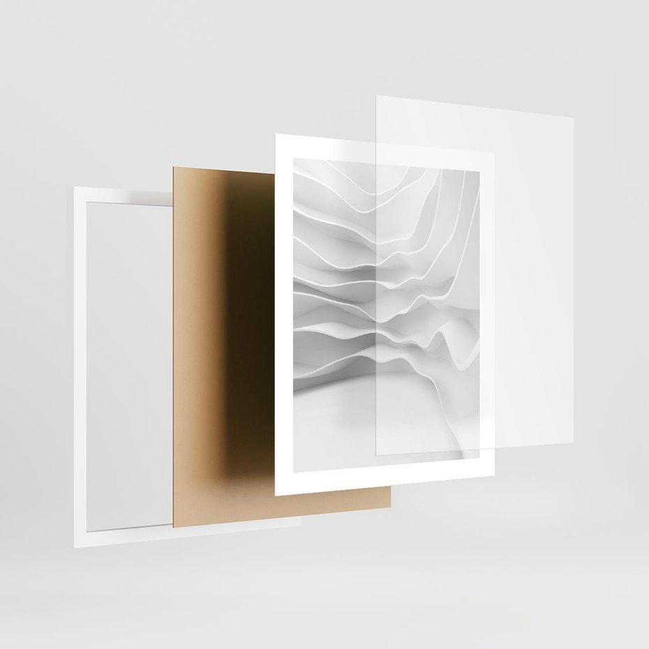 Plakat w ramie 40x50 - Żywa Natur - 3d, abstrakcja - rama biała