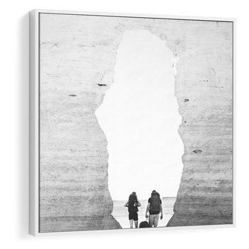 Obraz w ramie 50x50 - Podróżna Eksploracja - Echa Przygody - rama biała