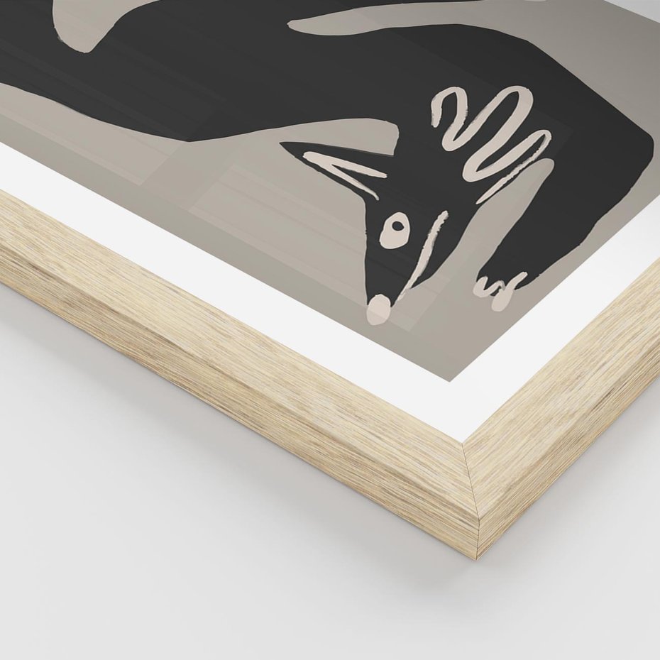 Plakat w ramie 40x50 - Ekspresja Skandynawskiego Światła - skandynawska sztuka, lis - rama drewno