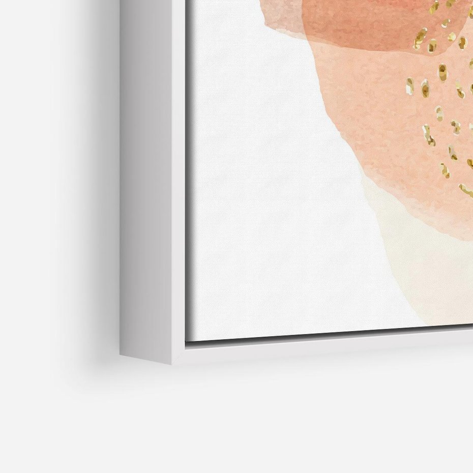 Obraz w ramie 50x50 - Migotliwe Kształty i Plamy - abstrakcyjne akwarelowe plamy, minimalizm - rama biała