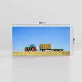 Obraz na płótnie 140x70 - Ruralne żniwa - traktor, przyczepa